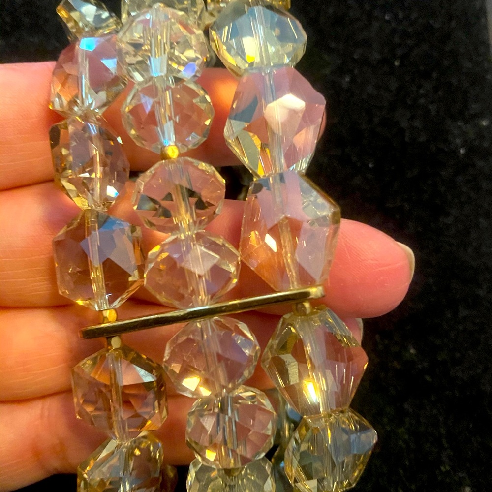 Three Strand Crystal Stretch Bracelet